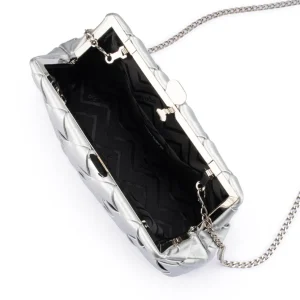 Olga Berg - Silver QUINN Woven Clutch - OB2122