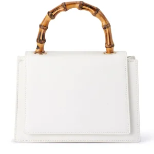 Olga Berg - WHITE HARLEY Bamboo Handle Bag - OB6493
