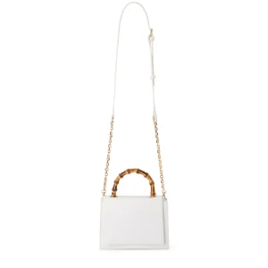 Olga Berg - WHITE HARLEY Bamboo Handle Bag - OB6493