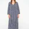 Oneseason - Pondicherry Embroidery - Cotton - Navy/White FINAL SALE