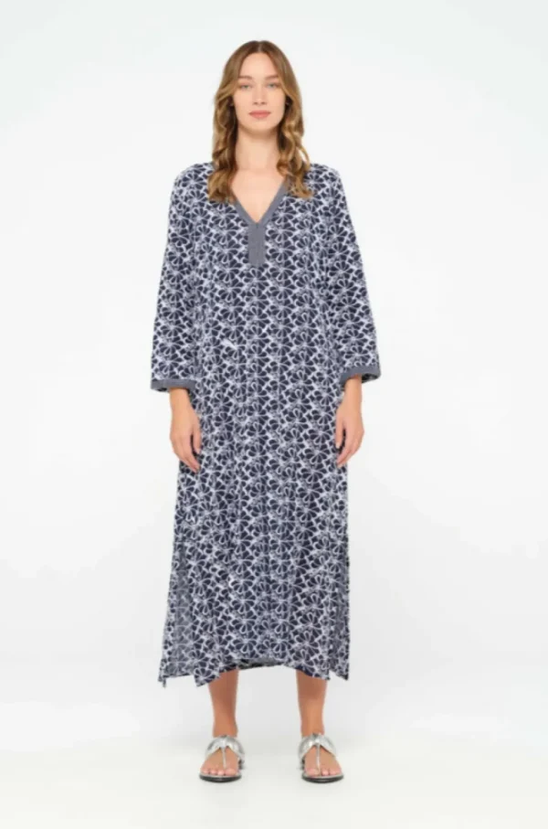 Oneseason - Pondicherry Embroidery - Cotton - Navy/White FINAL SALE