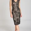 Pink Ruby - Sophistication V Front Dress - Black Nude FINAL SALE