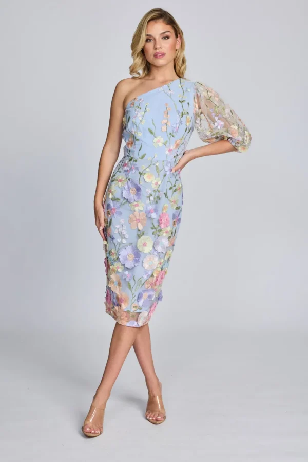 Romance - Blake One Sleeve Dress - Lilac Flower