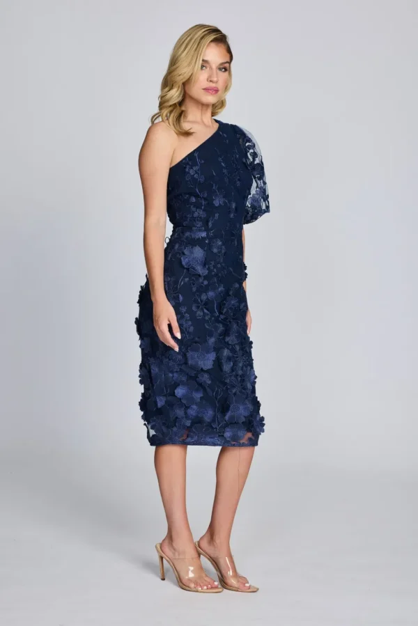 Romance - Blake One Sleeve Dress - Navy Flower