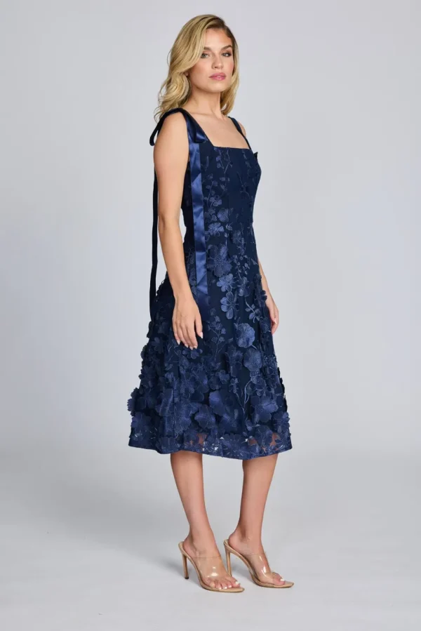 Romance - Blake Ribbon Dress - Navy Flower