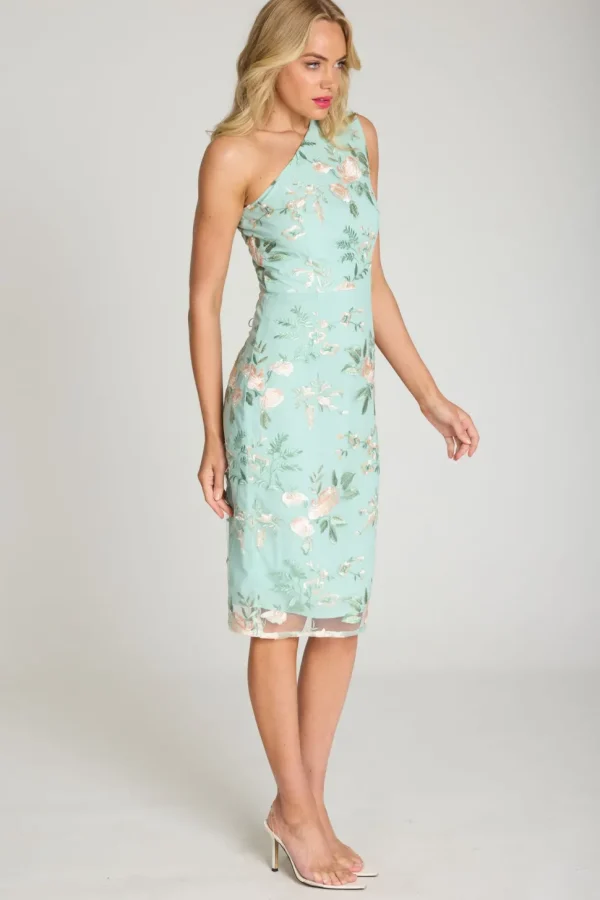 Romance - Gianna One Shoulder Dress - Seafoam FINAL SALE