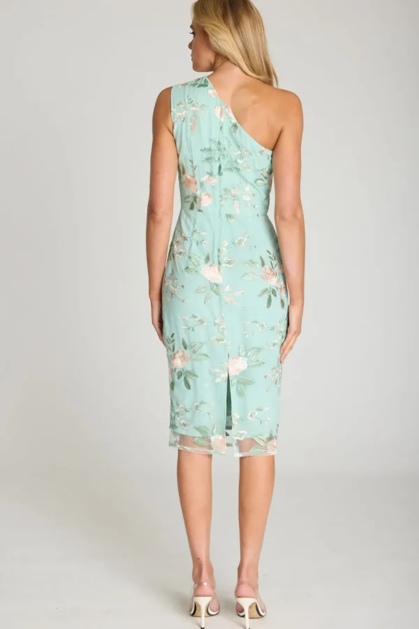 Romance - Gianna One Shoulder Dress - Seafoam FINAL SALE