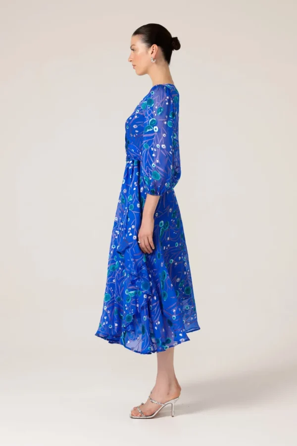 Sacha Drake - Bowerbird Wrap Dress - Periwinkle Poppy