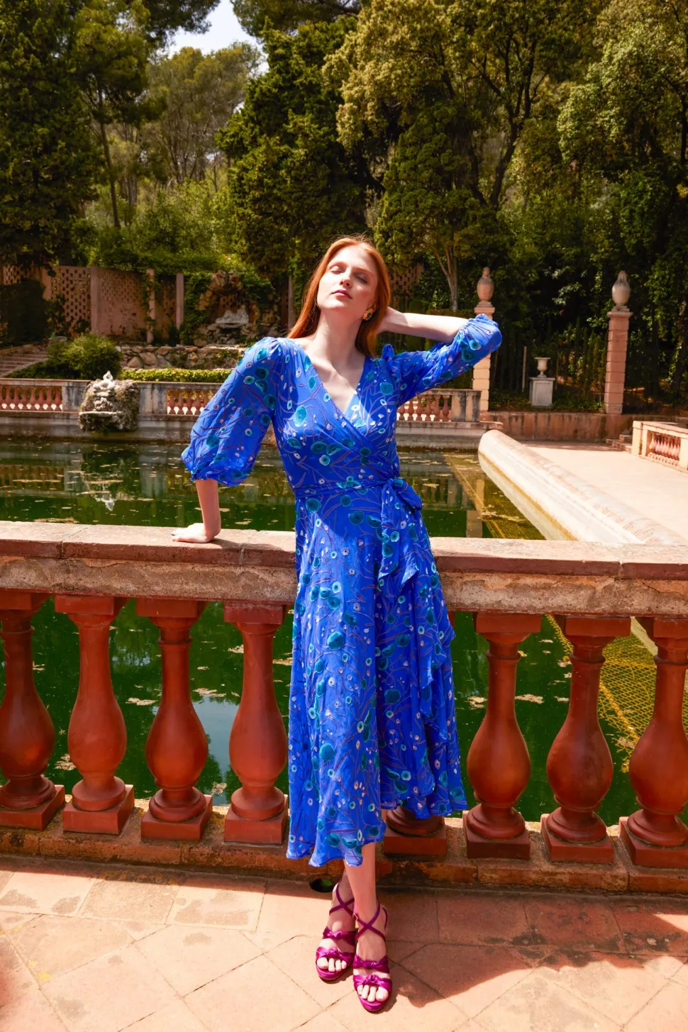 sacha_drake__bowerbird_wr_7.webp Sacha Drake - Bowerbird Wrap Dress - Periwinkle Poppy