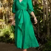 Sacha Drake - Chateau Wrap Dress - Emerald Jacquard