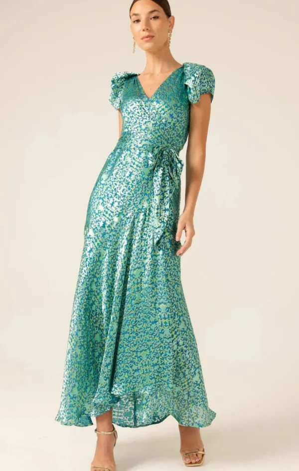 Sacha Drake - Siren Sea Maxi Wrap Dress - Aqua Turquoise