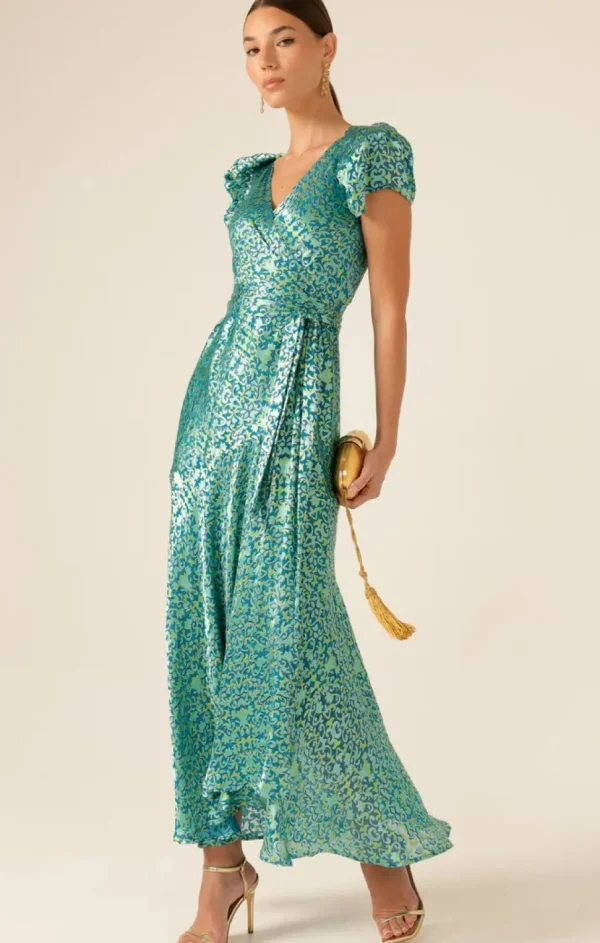 Sacha Drake - Siren Sea Maxi Wrap Dress - Aqua Turquoise