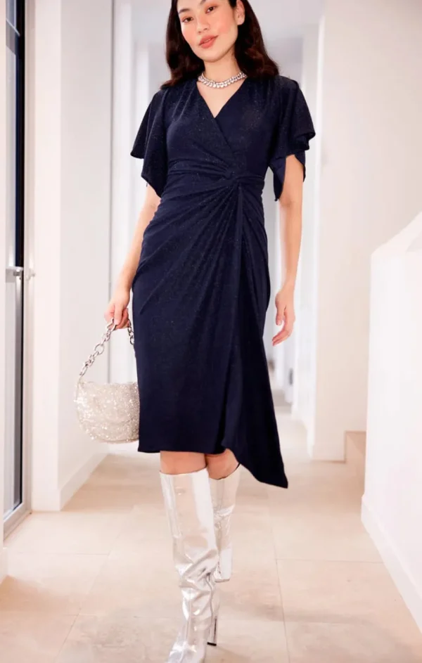 Sacha Drake - The Emporium Dress - Navy Lurex