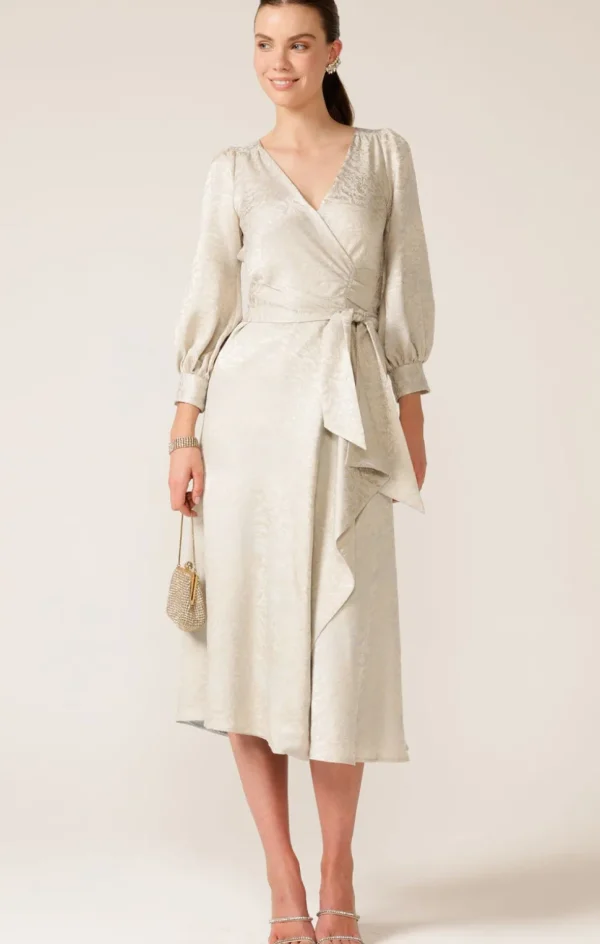 Sacha Drake - Versailles Wrap Dress - Oyster Jacquard