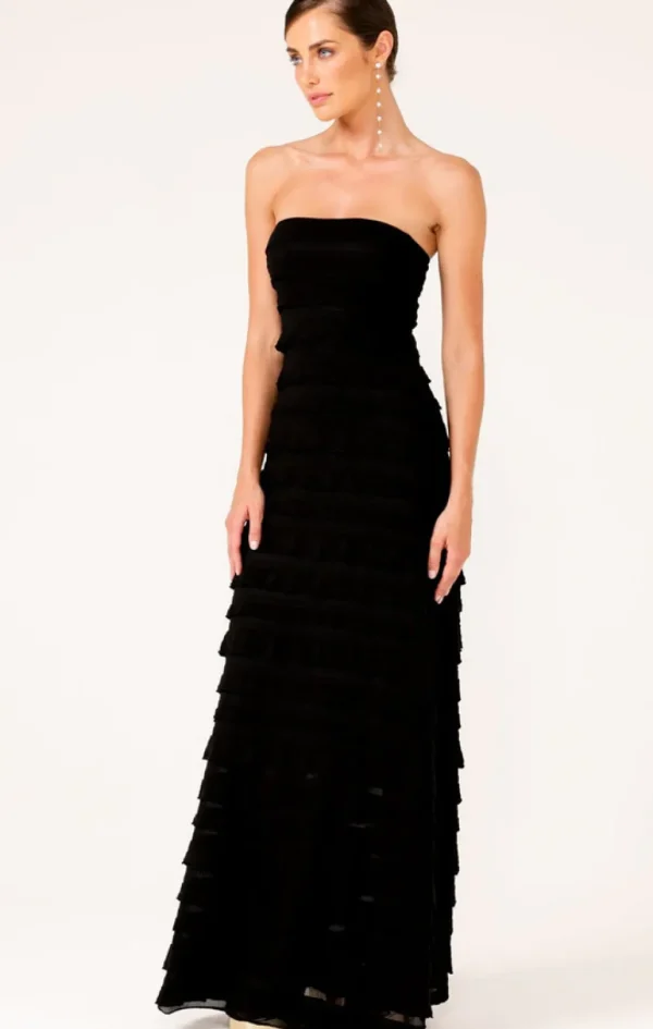 Sacha Drake Maddison Maxi Ruffle Dress - Black
