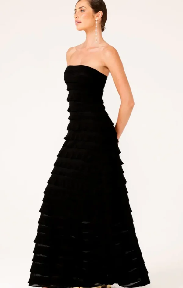 Sacha Drake Maddison Maxi Ruffle Dress - Black