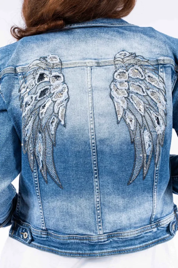 The Italian Closet - Denim Heaven Jacket with Angel Wing Back