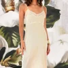 Trelise Cooper - Boudoir Baby Slip - Nude Slinky Strech Satin Lace Trim